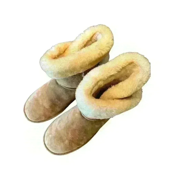 LAMO Essential Women's Size 10 Chestnut Suede Faux Fur Ankle Boots - Picture 3 of 13